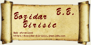 Božidar Birišić vizit kartica